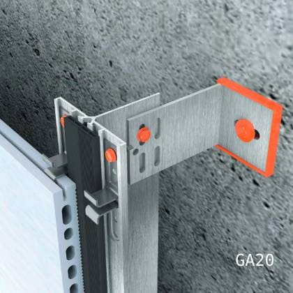 GA20-FTS502B-ANCLAJE-VERTICAL_conletras Sistemas de anclaje oculto para fachada ventilada por medio de clip o grapa