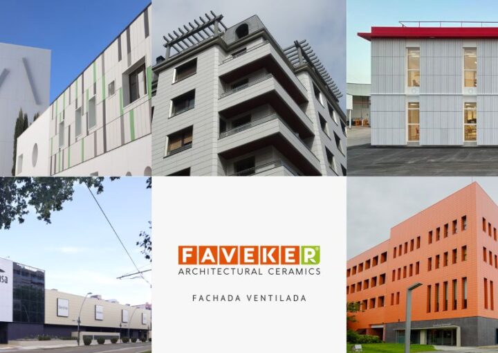 Modernas fachadas ventiladas cerámica s en proyectos de rehabilitación que muestra la textura y el volumen de las piezas. FAVEKER