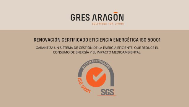 Certificado ISO 50001 de eficiencia energética renovado por FAVEKER y GRES ARAGÓN