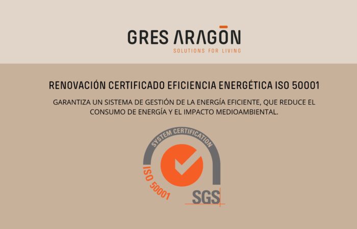 Certificado ISO 50001 de eficiencia energética renovado por FAVEKER y GRES ARAGÓN