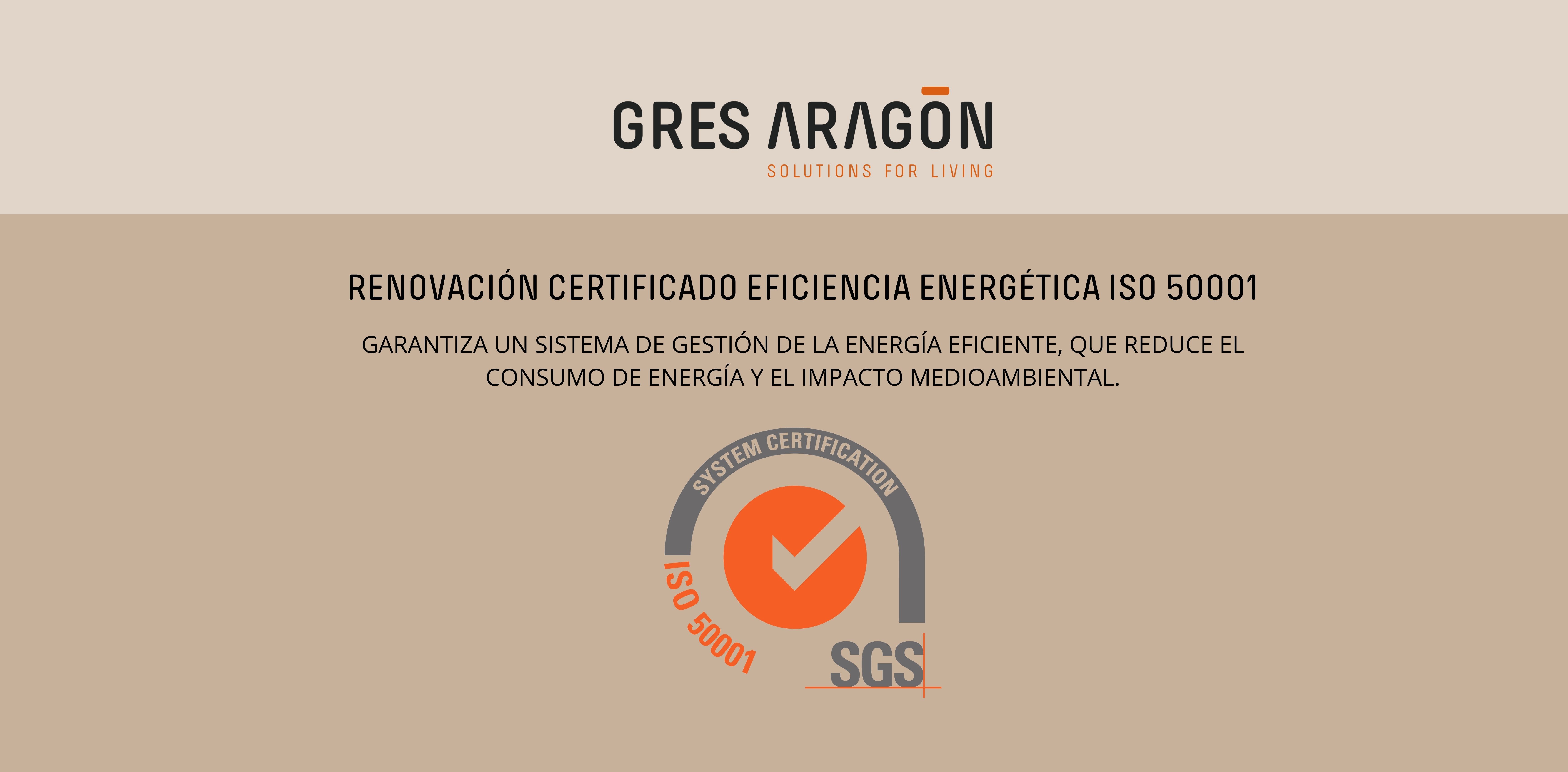 Certificado ISO 50001 de eficiencia energética renovado por FAVEKER y GRES ARAGÓN