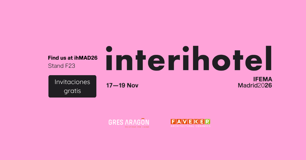 Gres Aragón-FAVEKER participará en interihotel MAD26 del 17 al 19 de noviembre en IFEMA Madrid.